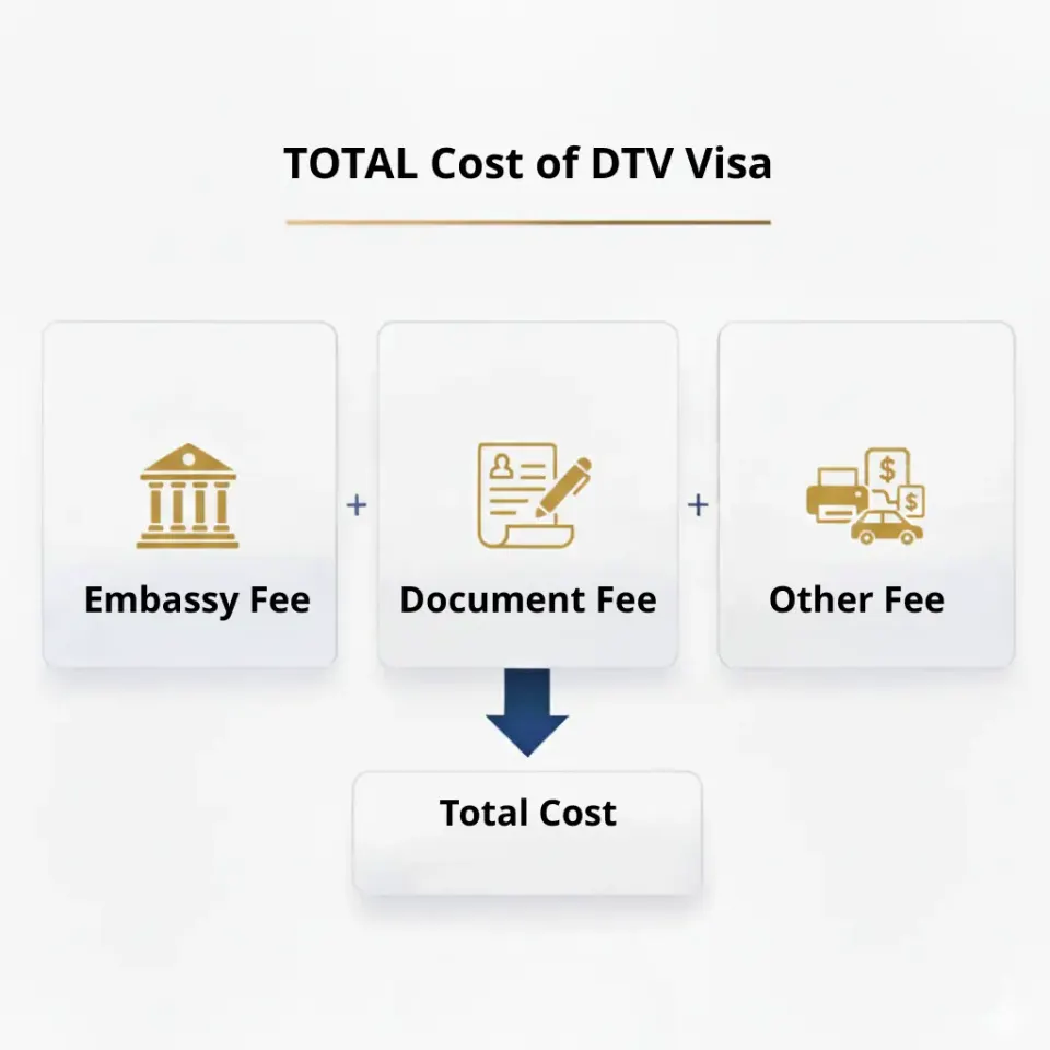 Total cost of DTV visa